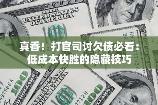 武汉真香！打官司讨欠债必看：低成本快胜的隐藏技巧