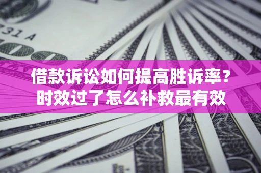 武汉借款诉讼如何提高胜诉率？时效过了怎么补救最有效