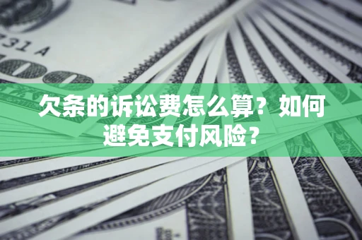 武汉欠条的诉讼费怎么算？如何避免支付风险？