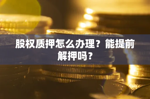 武汉股权质押怎么办理？能提前解押吗？